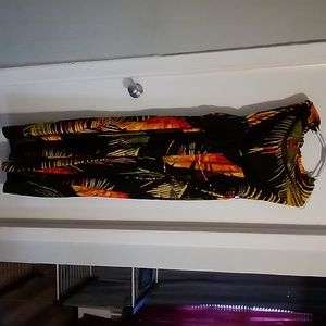 Tropical off shoulders jumpsuit